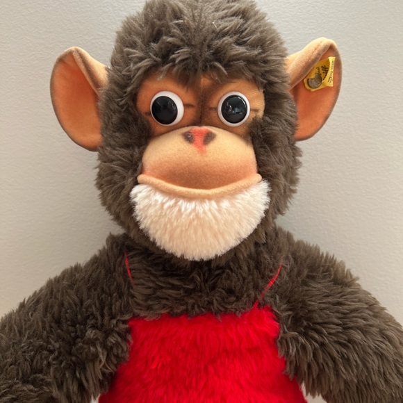 Vintage STEIFF Button 6190/40 Chimpanzee Monkey Stuffed Animal 1971-1982 - Picture 6 of 10